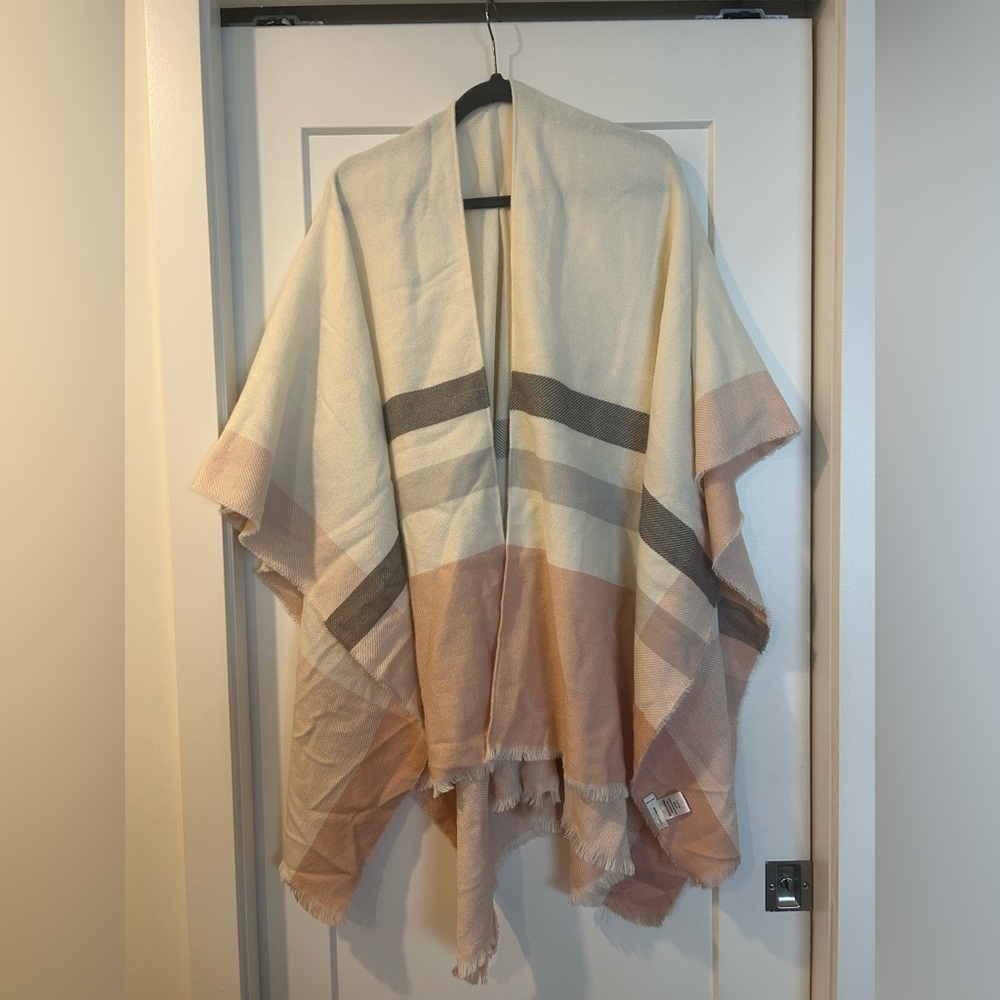 Gentle Fawn Striped Cream and Pink Poncho